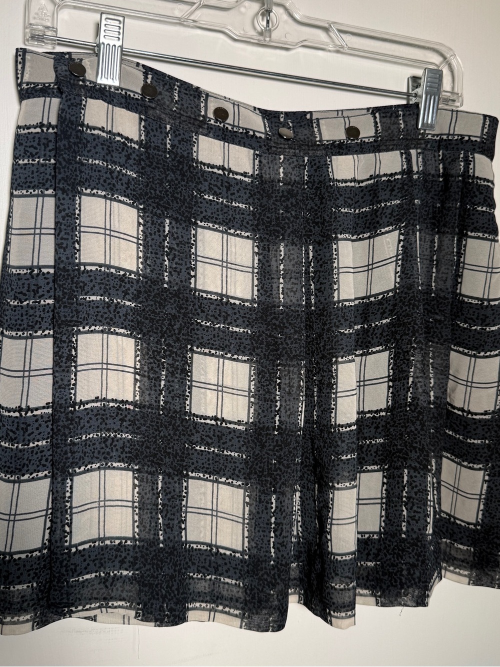 Diesel Womens Plaid A-Line Skirt - Blue and White Sz 28 (6) Adjustable waist